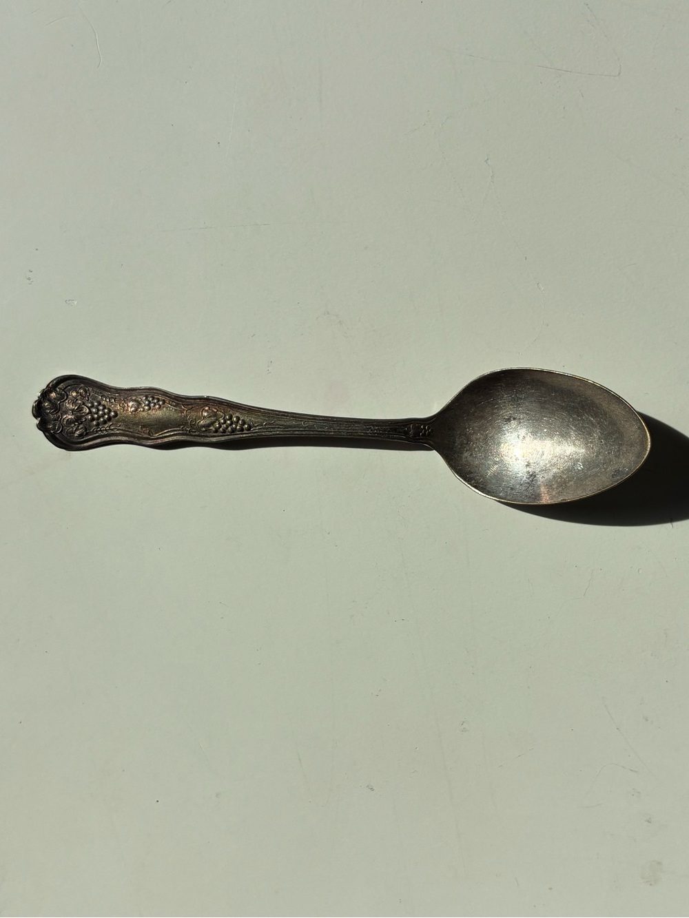 Antique  Silver Plated Spoon Grape Pattern C. 1904. 4.5"